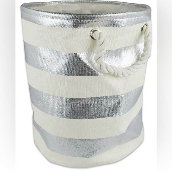 Other - Silver Stripe laundry hamper -Medium
